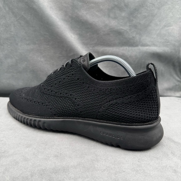 Cole Haan 2.0 Grand Stitchlite Men’s Size 10M Wingtip Triple Black Knit Sneakers - Picture 6 of 14